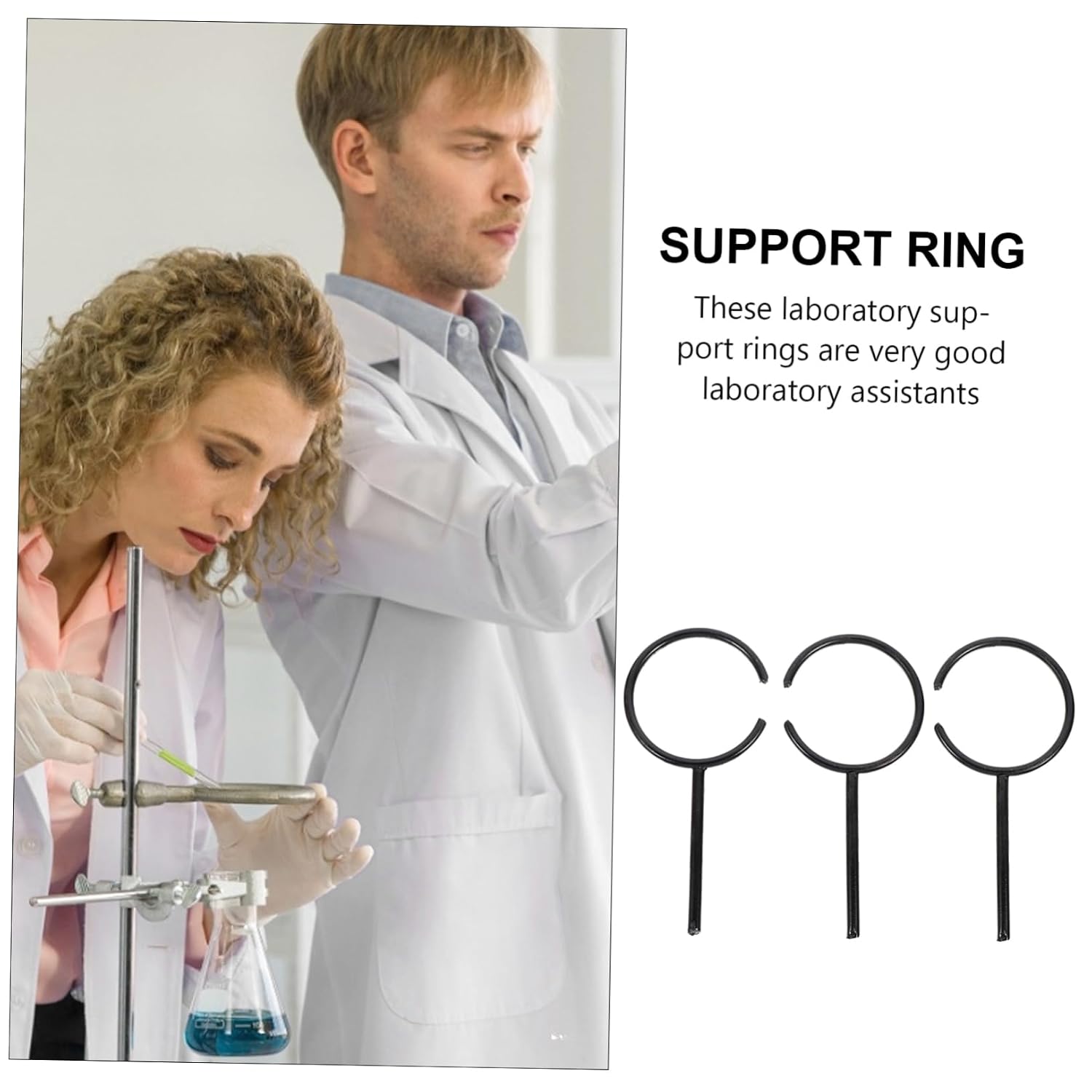3pcs Support Retort Ring Set Iron Laboratory Holders for Beakers and Chemical Reactions Design for Schools Labs and Factories