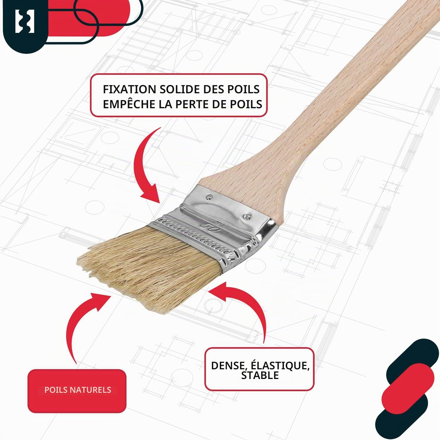 KOTARBAU® Lot de 10 pinceaux de radiateur 50 mm - Pinceaux d'angle - pour Les endroits Difficiles d'accès
