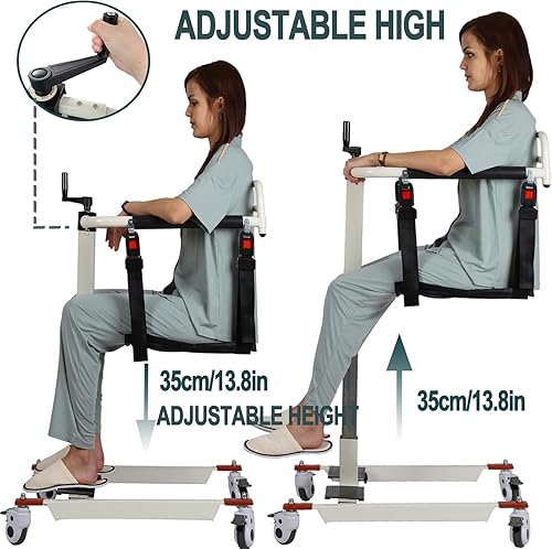 Miniatura 24 de Silla elevadora de paciente, silla de ruedas elevadora para pacientes para el hogar y el automóvil, silla elevadora portátil para pacientes, silla