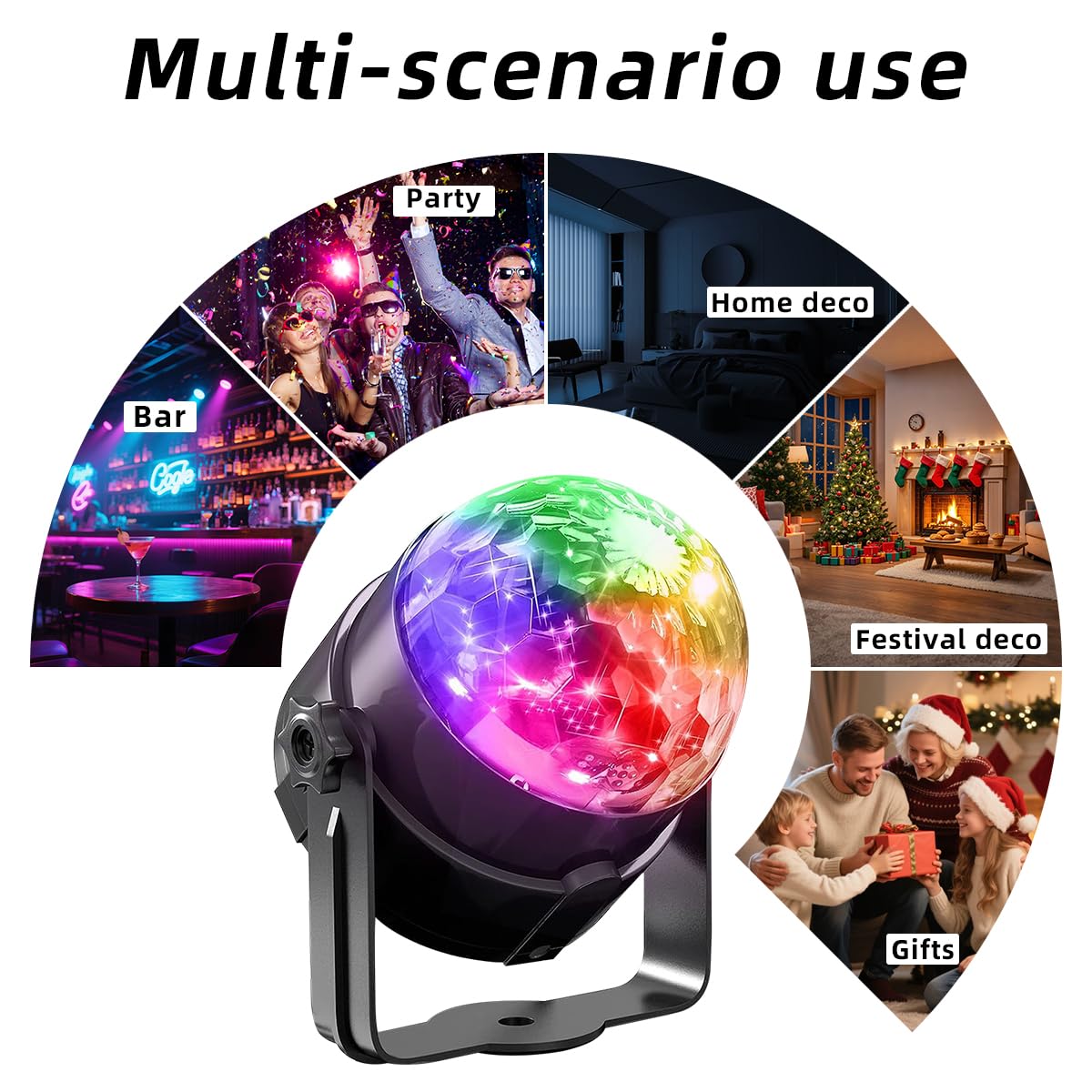 Juego de luces de discoteca para fiesta de 3 piezas, bola de discoteca de material ABS, con control remoto, luz estroboscópica de DJ, adecuada para bodas/karaoke KTV/fiestas de cumpleaños, luces de ca