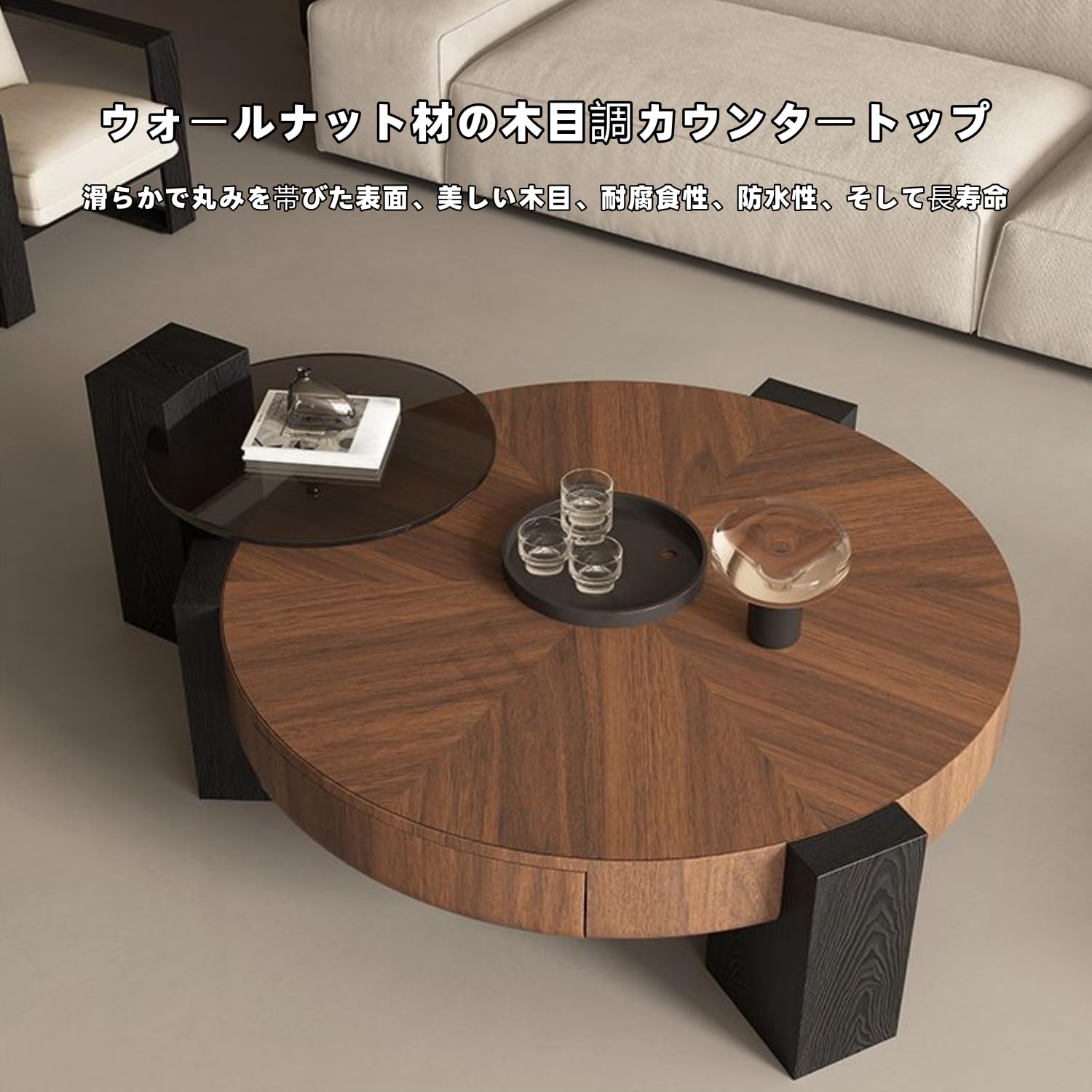 Amazon.co.jp: HJJ イタリア製 ミニマリスト ラウンドコーヒーテーブル