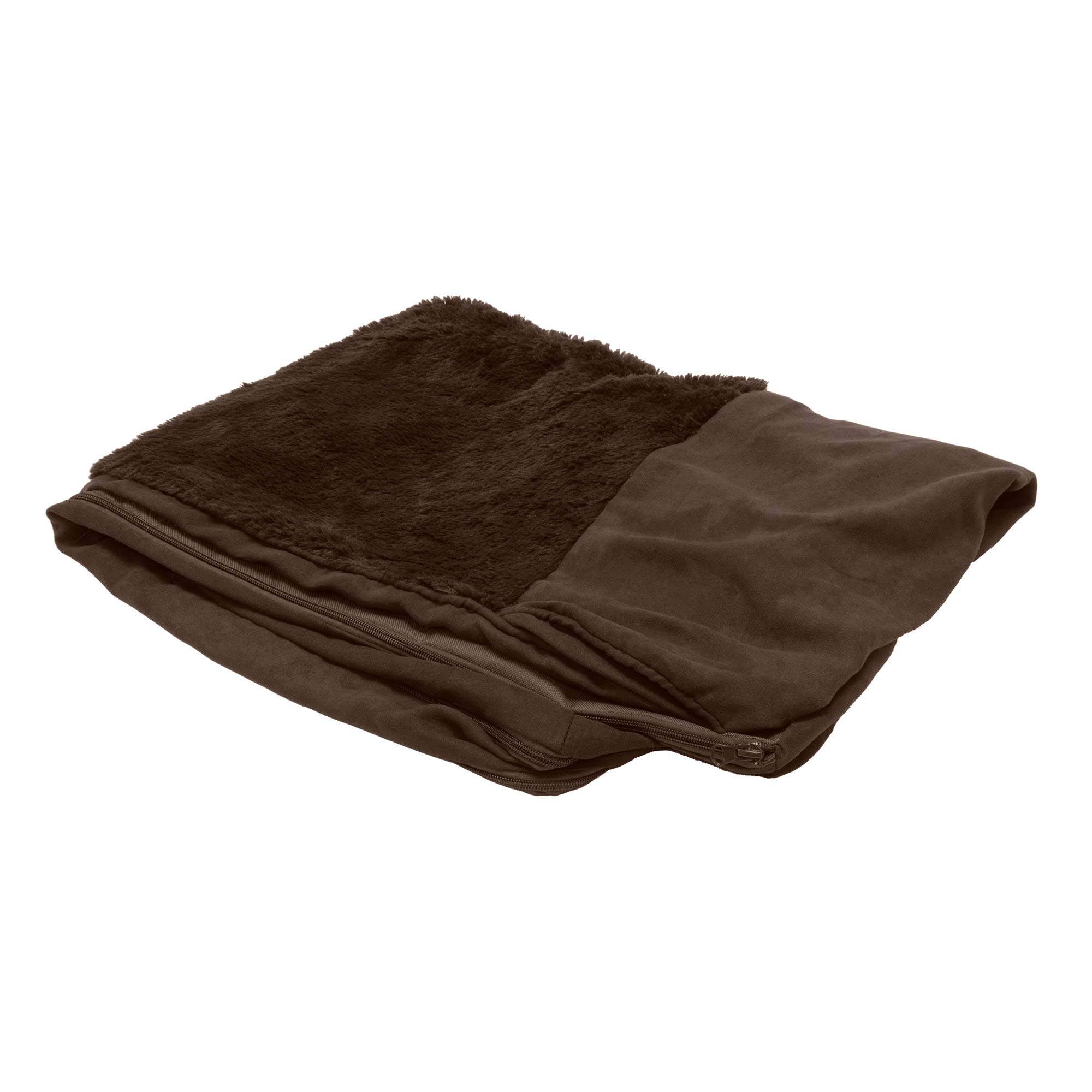 FurHaven Replacement Dog Bed Cover Plush & Suede Sofa-Style, Machine Washable - Espresso, Jumbo Plus (XX-Large) — image 1
