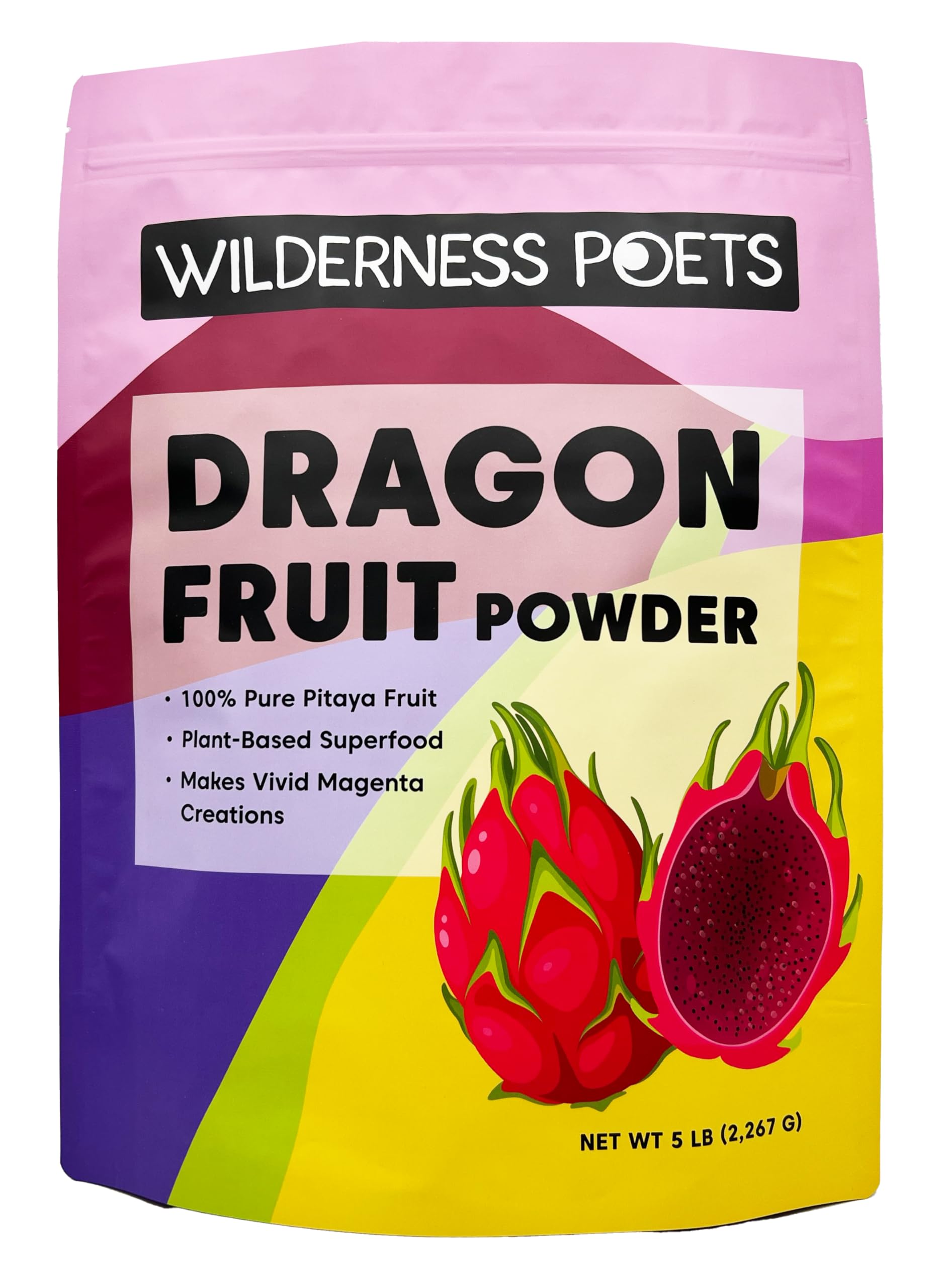 Wilderness Poets Freeze Dried Dragon Fruit Powder - Pitahaya Powder (80 Ounce - 5 Pound)