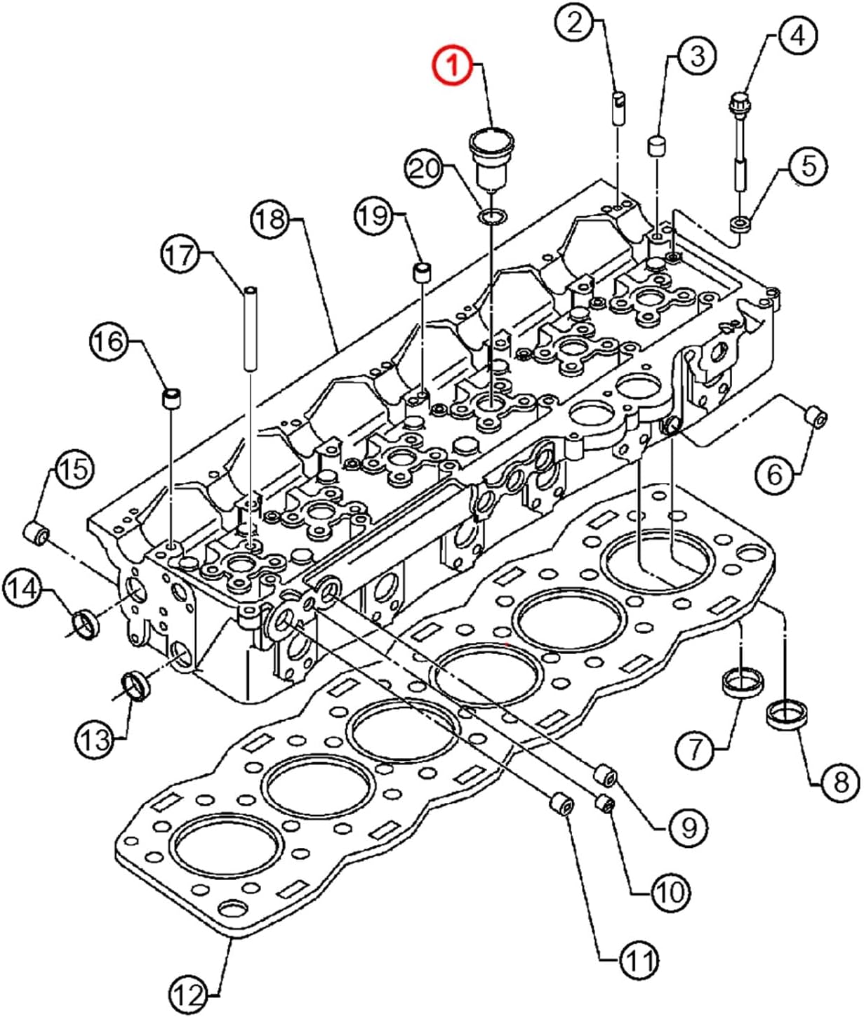 Injector Hole & Seal Kit for Detroit Diesel S60 12.7L Engine (23501580 Set of 6)