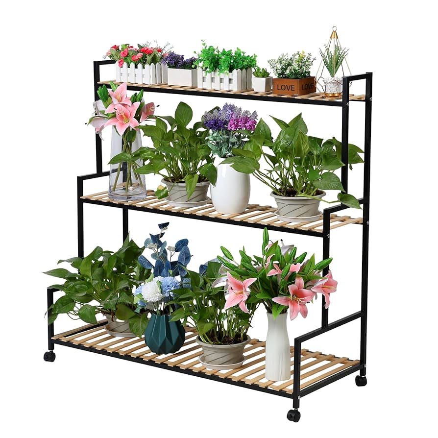[植物棚]IRON PLANTS RACK ③ Costway Plant Rack Iron Plant Stand Garden Shelf Stair Style