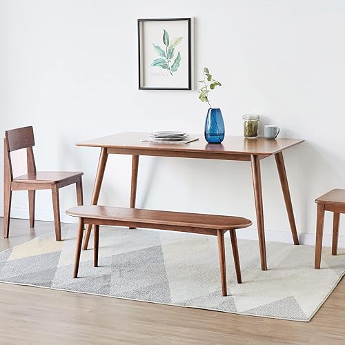 Miniatura 9 de Banco de madera de roble 100% certificado FAS, banco de entrada de esquina redondeada, banco de comedor moderno para entrada, dormitorio, comedor,