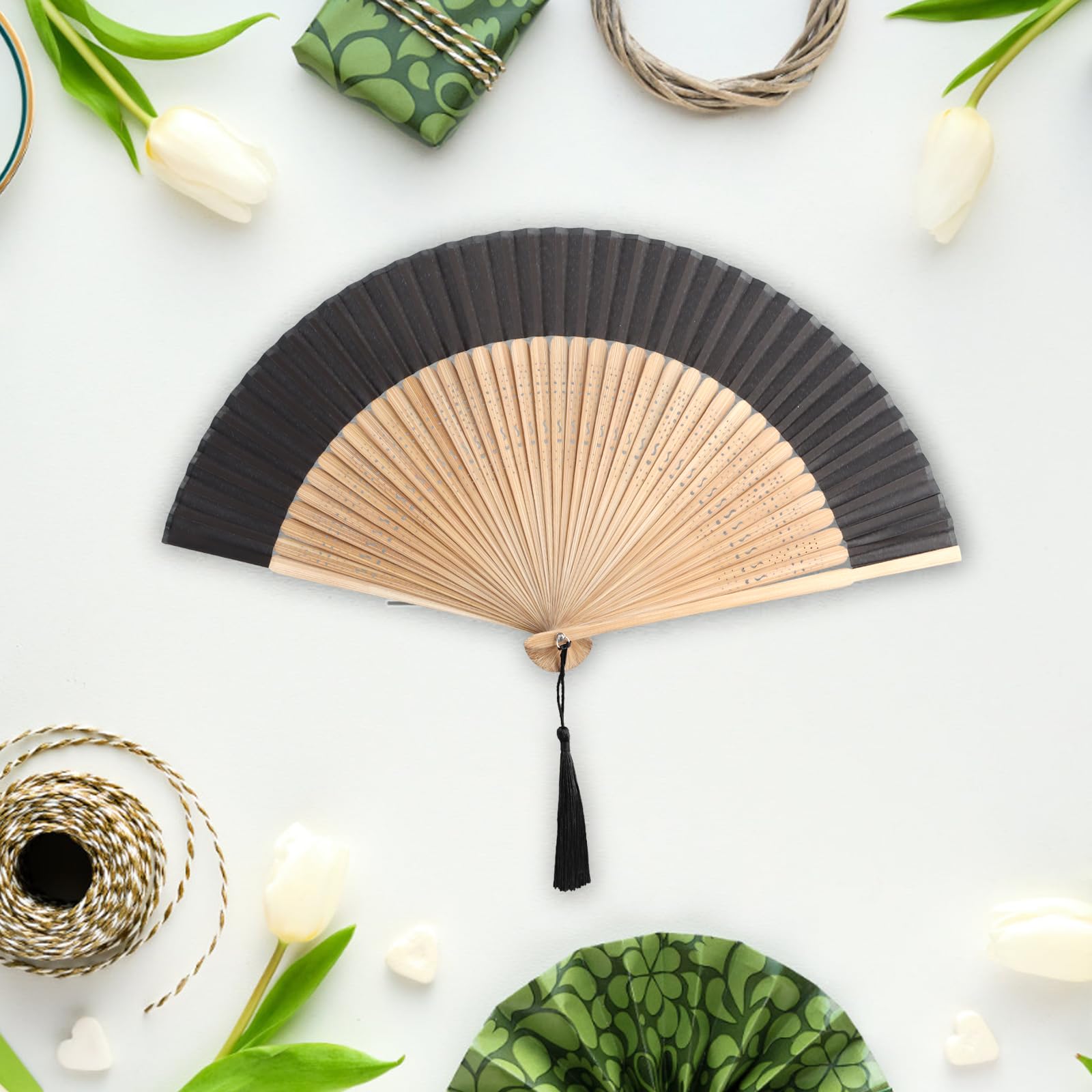 Ventaglio portatile piccolo tenuto in mano ventagli pieghevoli in bambù di seta in bianco ventilatori per ptura floreale in stile cinese regali per decorazioni per feste di matrimonio  15