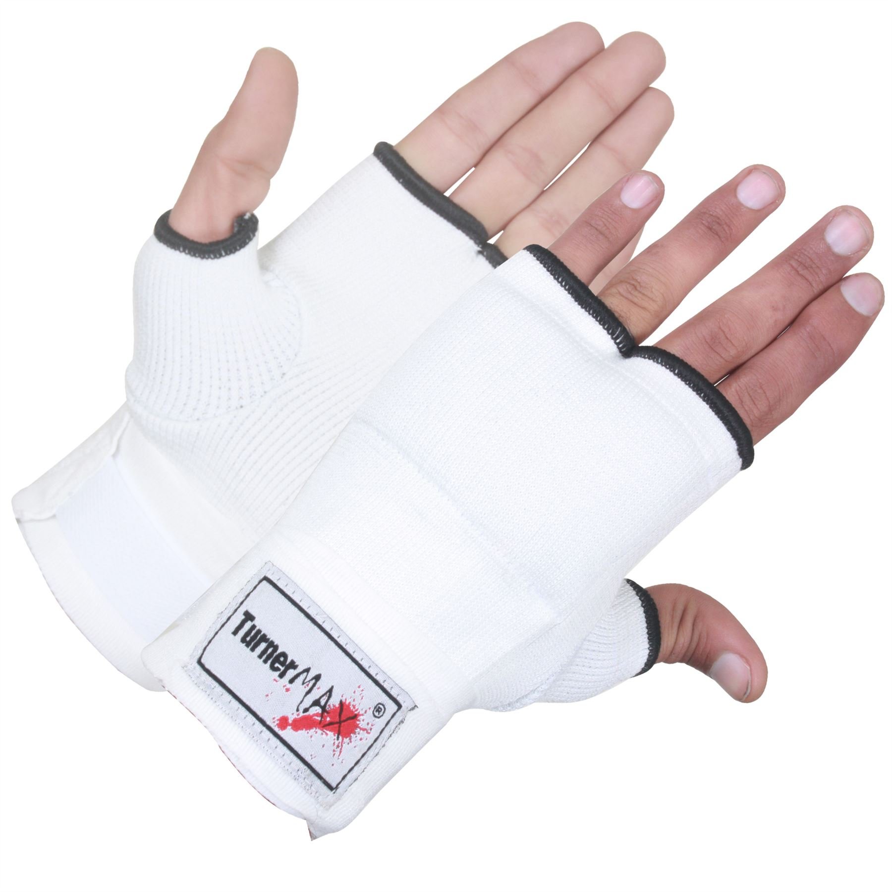 TurnerMAX Boxing Inner Gloves Hand Bandages White