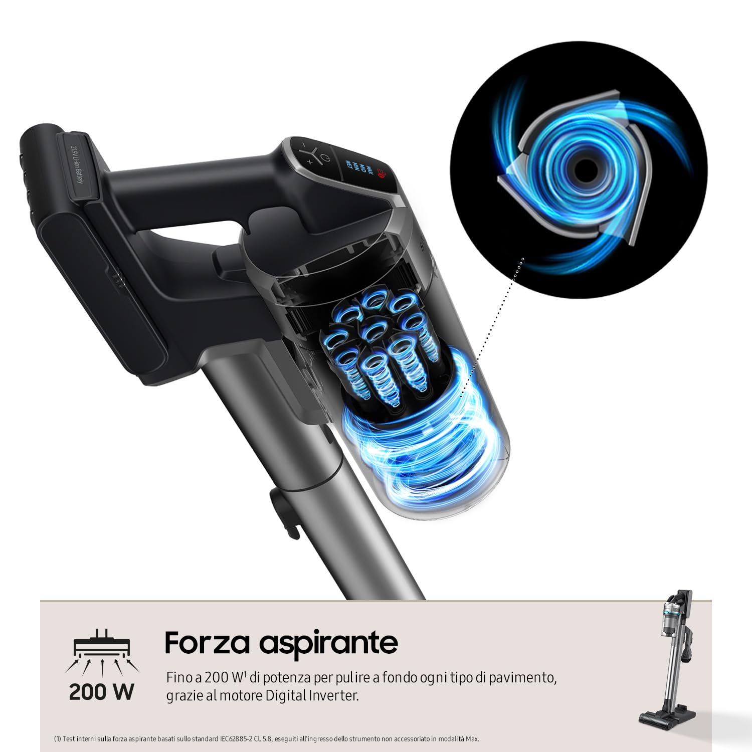 Aspirador Escoba Ciclónico Inalámbrico Samsung VS20R9042T2 550 W