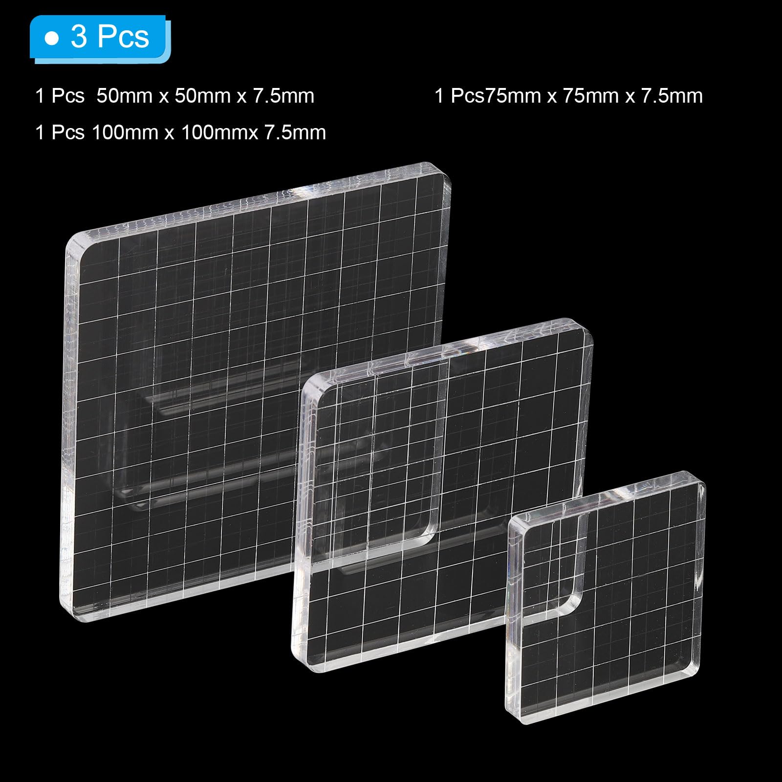 9 Pièces Blocs De Tampon En Acrylique, Bloc Acrylique Pour Tampon