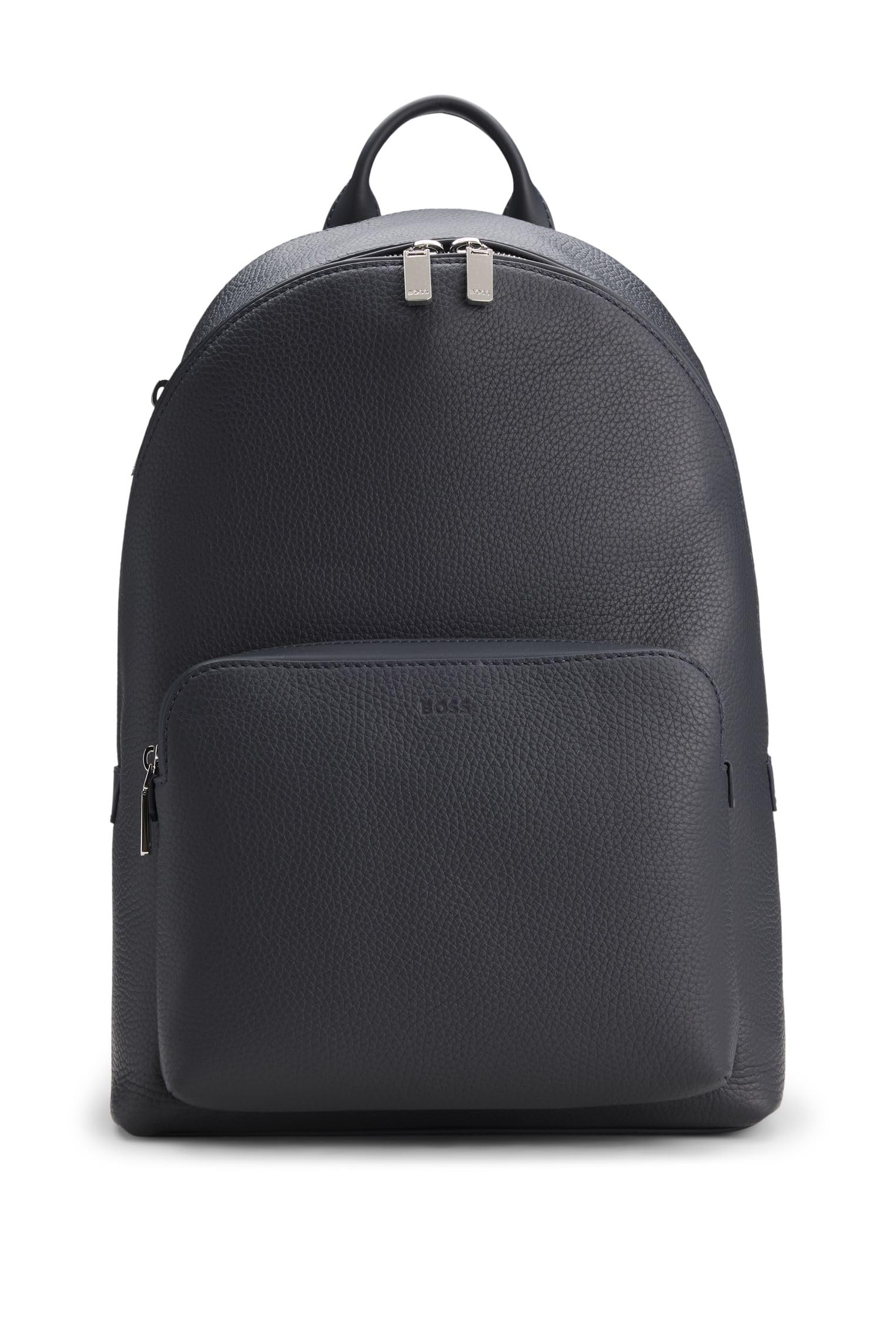 BOSS Herren New Crosstown S Bckp Rucksack aus genarbtem italienischem Leder mit geprägtem Logo