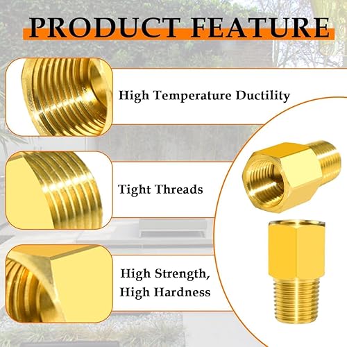Miniatura 3 de SDTC Tech Paquete de 2 accesorios de tubería de latón de rosca macho NPT de 18" a adaptador reductor de rosca hembra NPT de 18"