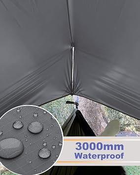 Sunyear Hammock Tent Rain Fly-Camping Hammock Outdoor Tarp-Small Door Design-Keep Side Wind Rain-Best for Backpacking Hiking Camping Survival