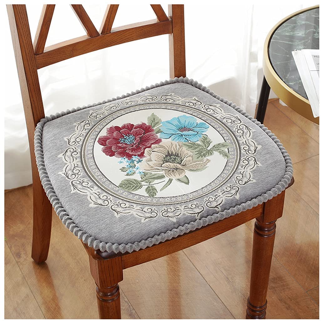 Coussin de cuisine gris clair pour salle à manger : lot de 2 galettes de chaise lavables