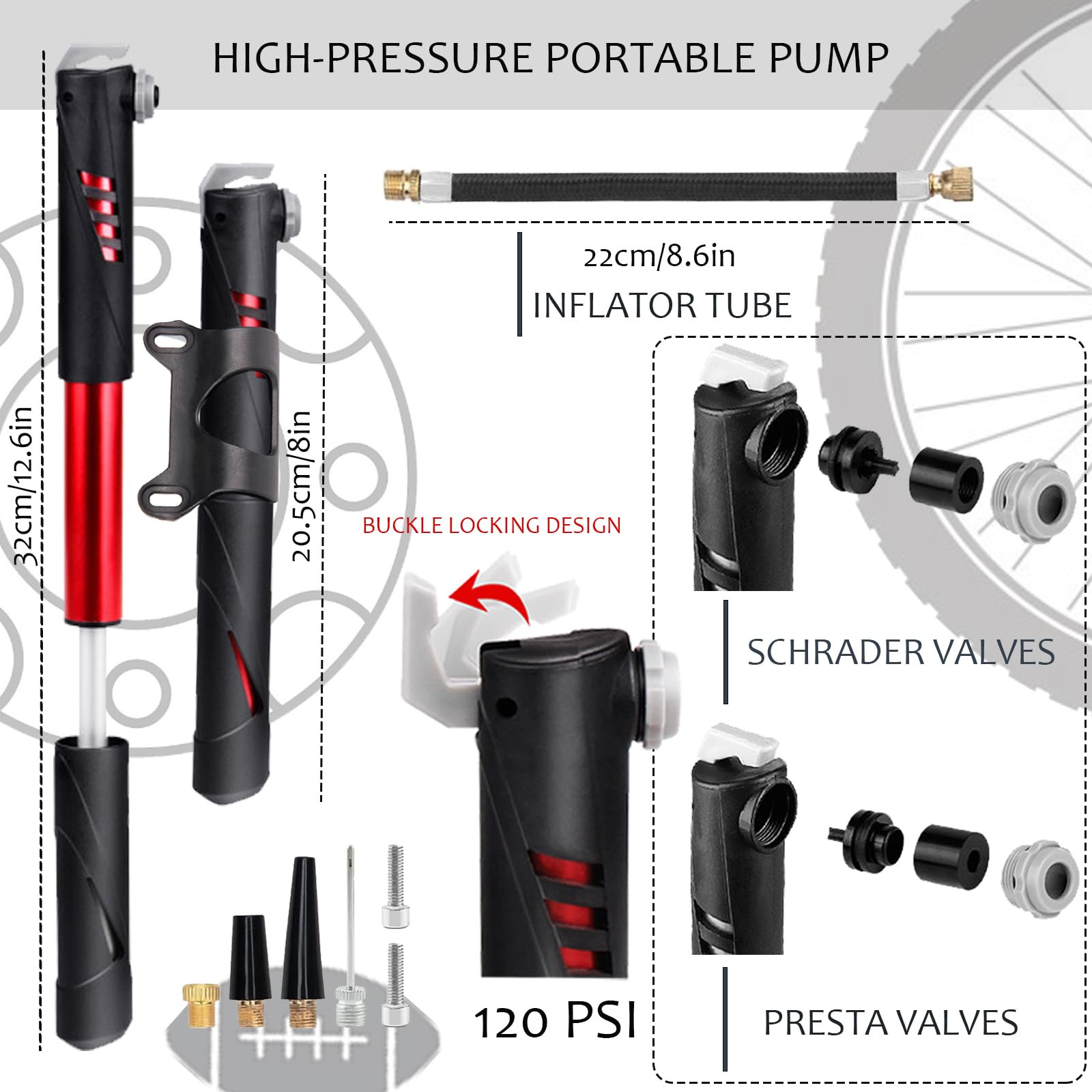 Bicycle Tire Repair Tool Kit & Bicycle Tire Pump, Home Bike Tool Portable Patches Fixes, Inflator, Maintenance for Camping Travel Essentials Tool Bag