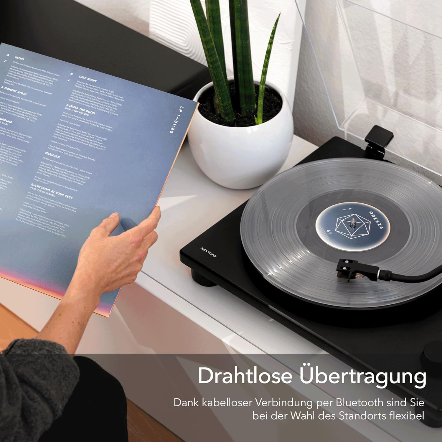 sonoro Platinum Automatic EAS (Plattenspieler mit automatischer Endabschaltung, Riemenantrieb, Ortofon 2M Red, Bluetooth, Ripping-Funktion) Schwarz