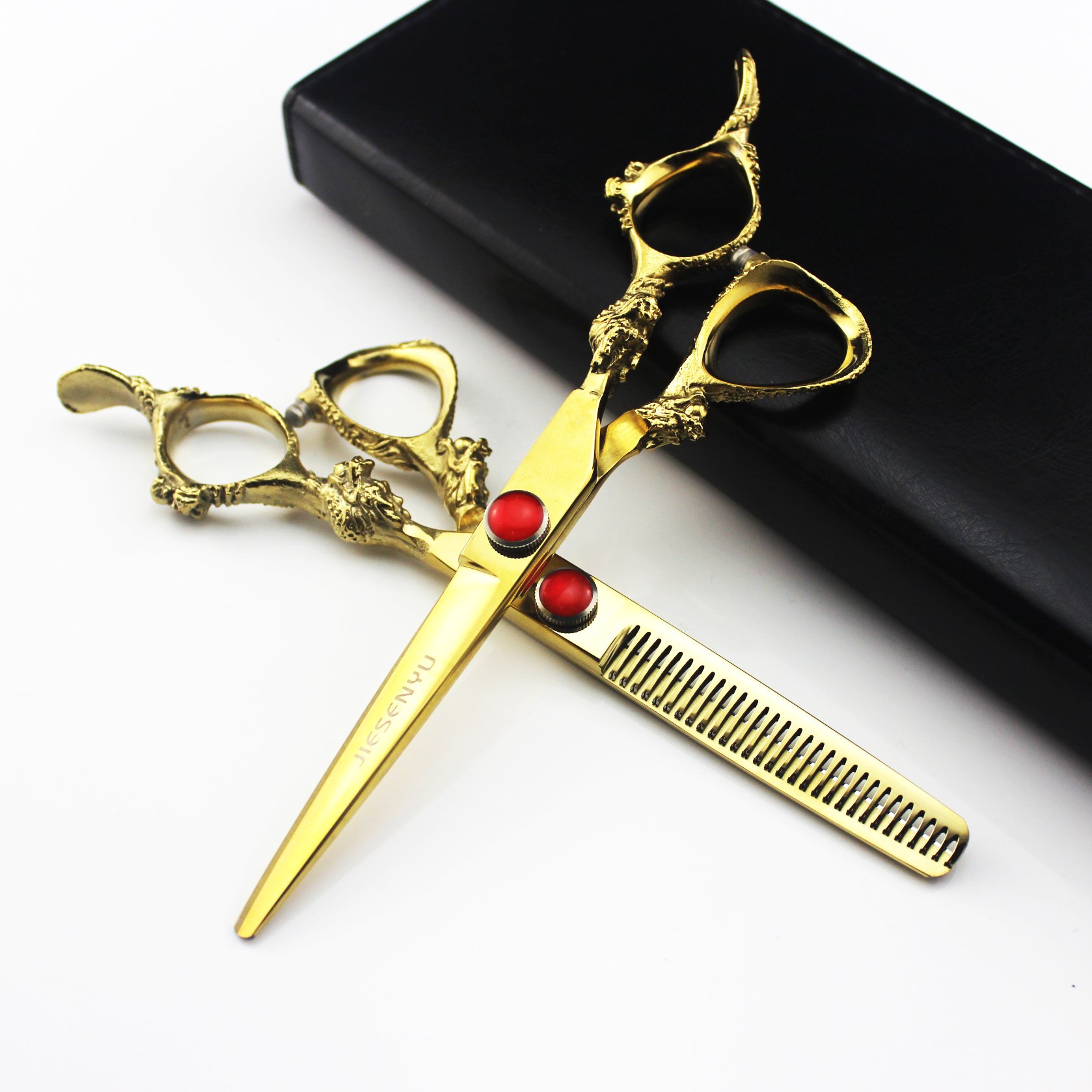 Ciseaux de coiffure professionnels JIESENYU en acier inoxydable pour salon et barbier