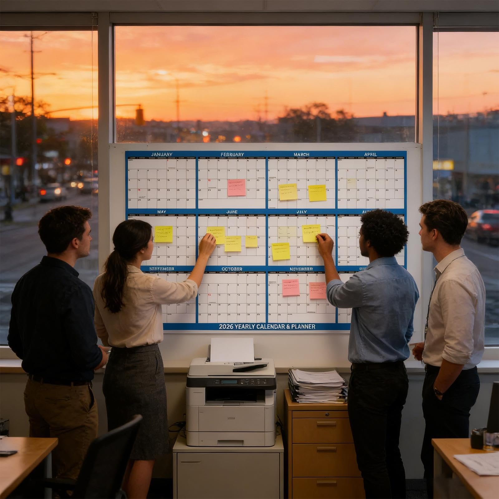 Calendario de Pared Planificador Para El Seguimiento De Agenda Y Horarios | Calendario Anual Para Sala, Dormitorio, Estudio, Residencia, Estudiantes, Adultos, Profesores y Adolescentes