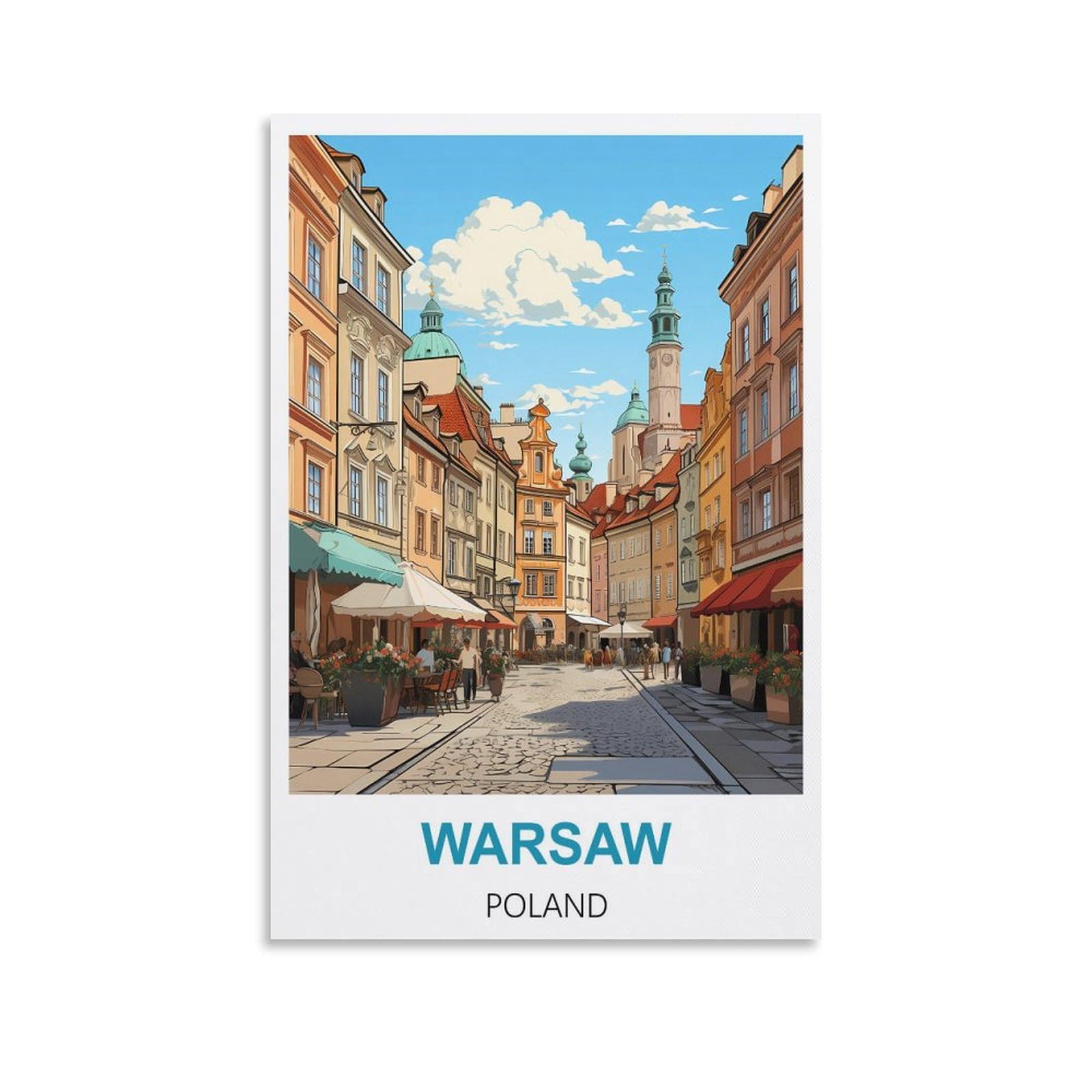 Vintage Metal Tin Sign Funny,Warsaw Polands,Funny Retro Metal Wall Decor Decorative Tin Sign Art Plaque Poster for Home Kitchen Bar Club Decoration 30x40cm