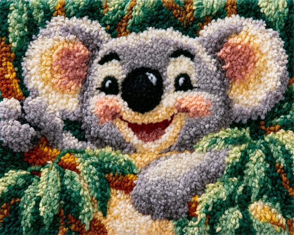 FWRTYCB Latch Hook Rug Kit Cute Smiling Koala