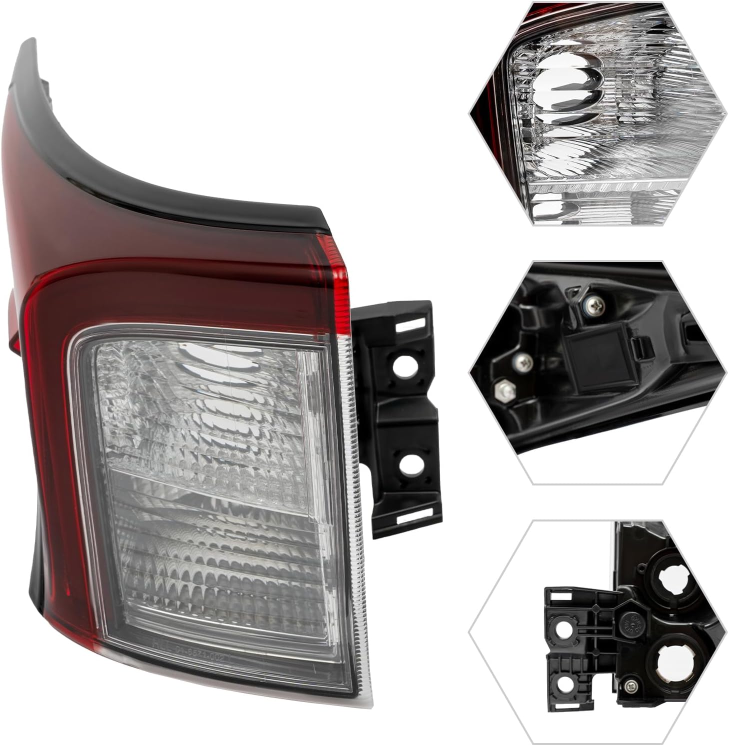 Halogen Tail Lights Assembly For 2019 2020 2021 2022 Toyota Prius Prime/C/AWD-e Rear Break Lamp Replacement w/o Bulbs (Left Driver Side)