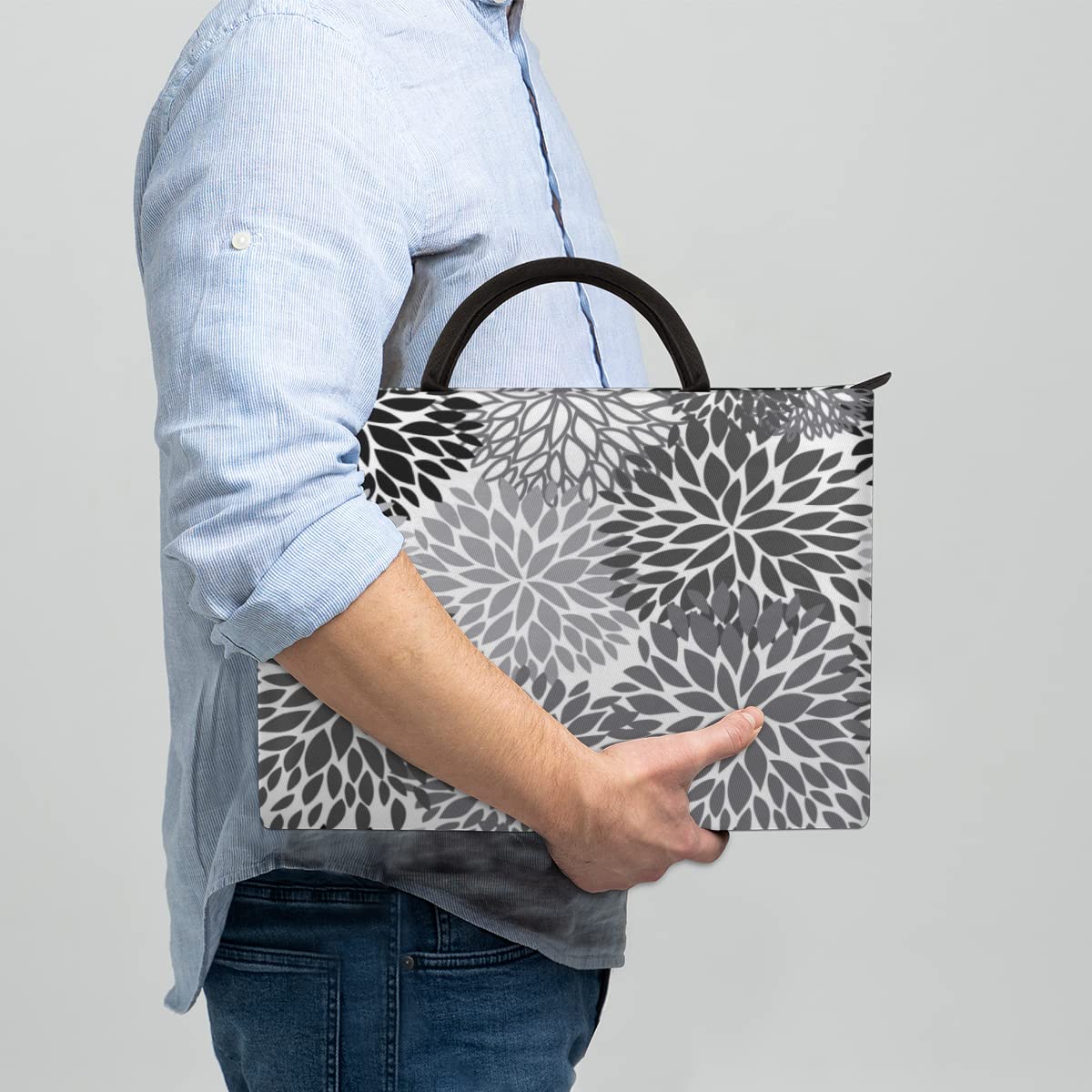 Kwiat nowoczesny artystyczny pokrowiec na laptopa 13-16 cali kwiat obraz ręczny laptop etui teczka listonoszka torba do przenoszenia dla kobiet mężczyzn dzieci chłopców dziewcząt