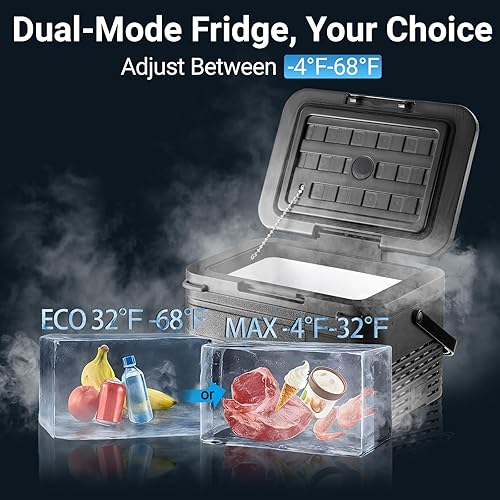 Miniatura 2 de Refrigerador de 12 voltios, mini refrigerador portátil de coche de 16 cuartos (15 litros), compresor congelador enfriador eléctrico -468, 1224V DC