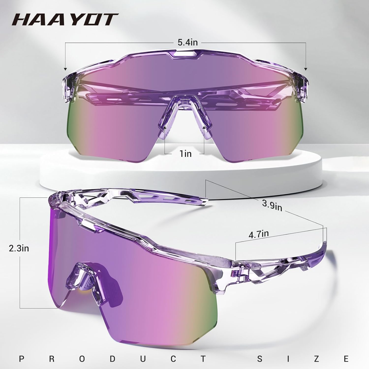 HAAYOT Polarized Sports Sunglasses for Men Women Youth Baseball Cycling Running Softball Biking Glasses 5 Lenses - Image 8