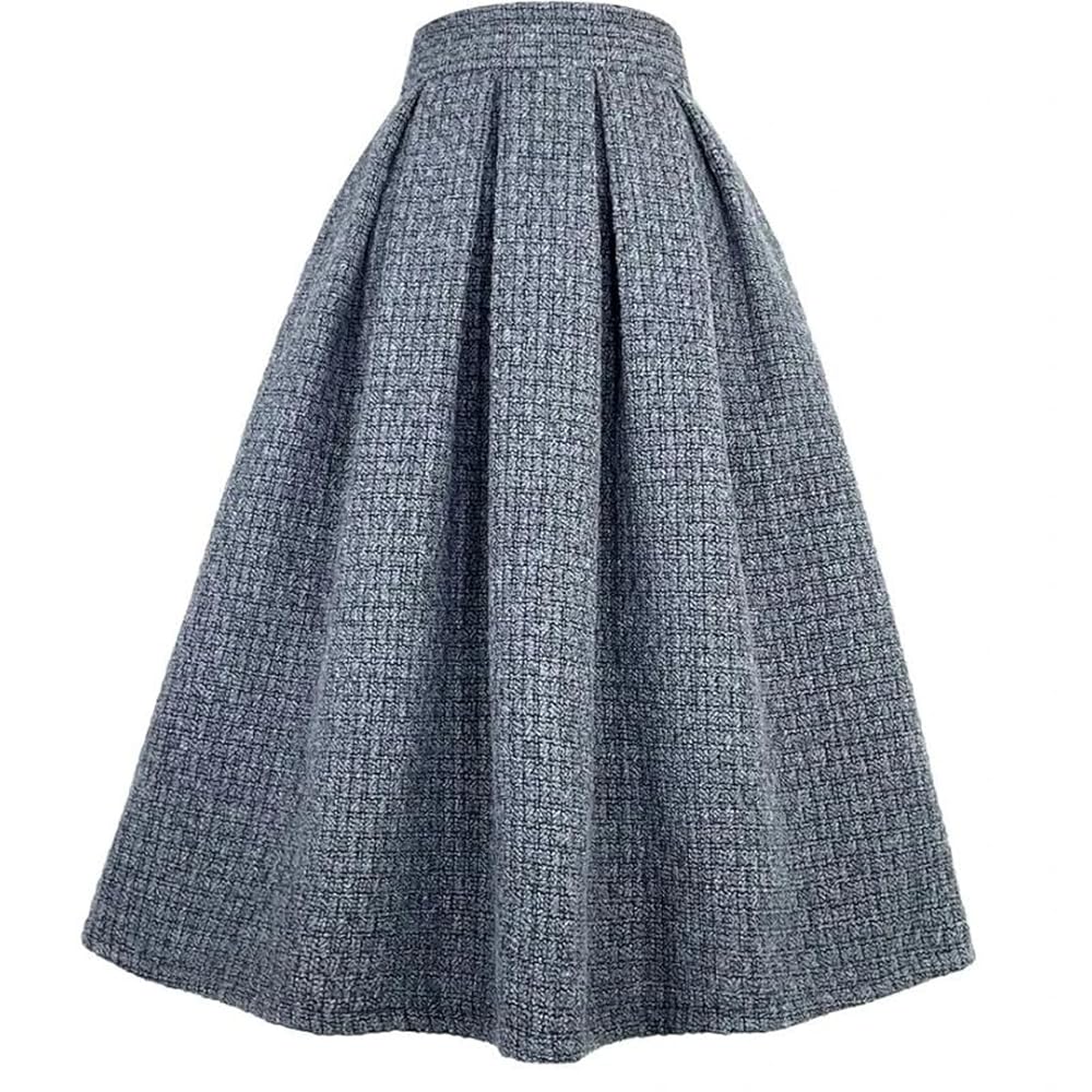 Amazon.com: 2023 Winter Vintage Women Dark Gray Tweed Woolen
