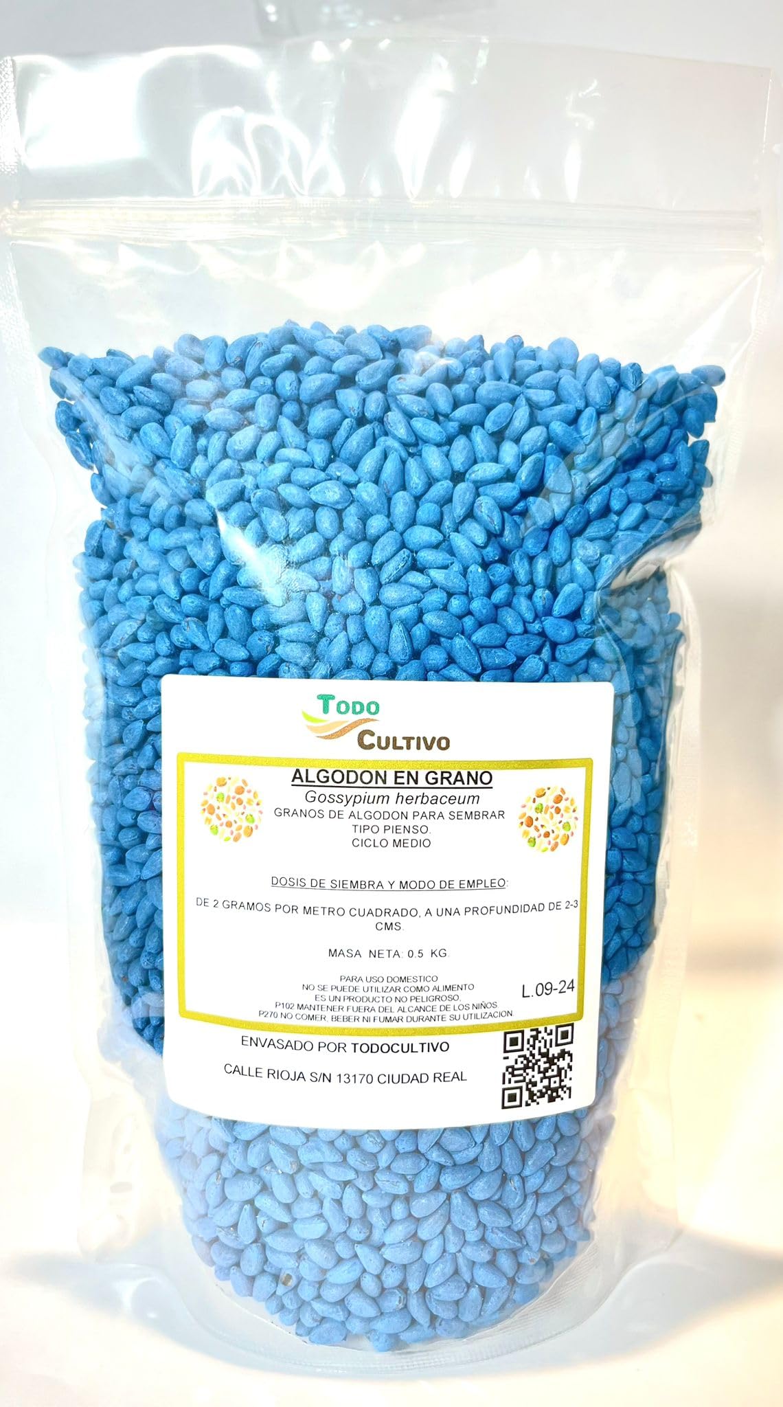 Algodon en grano para sembrar, 500 gramos