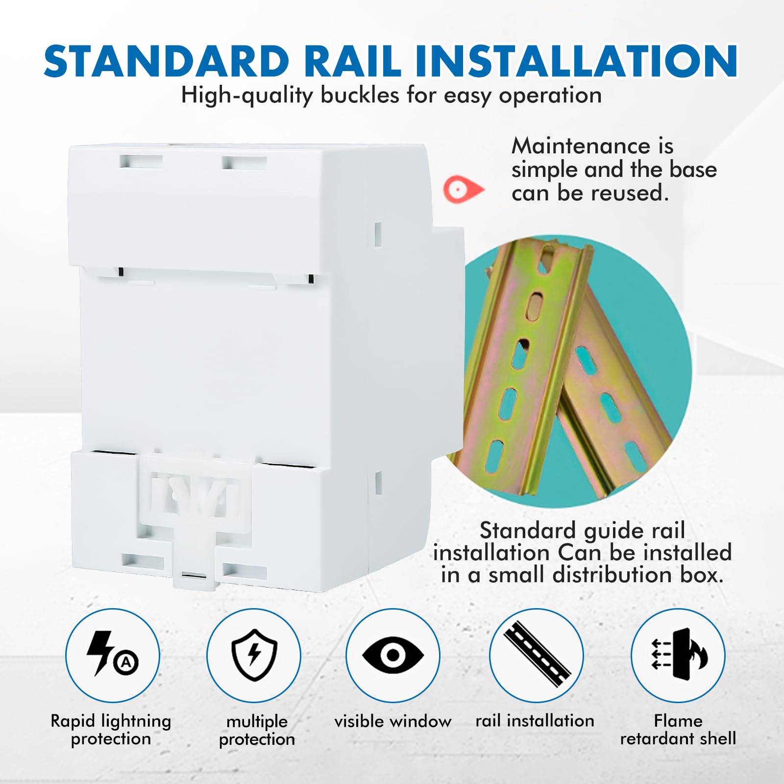 Contatore di Energia guida DIN 6 in 1 Digitale 1 Fase 2 Fili LCD Voltmetro Amperometro Multifunzione AC40-300V 100A
