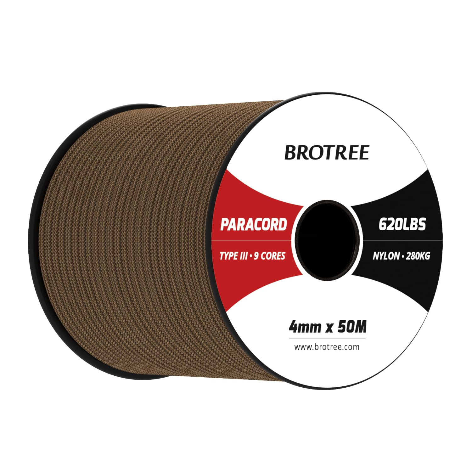 Brotree Paracord 750lb 4mm 30M 100% Nylon Seil Typ 4 Schnur
