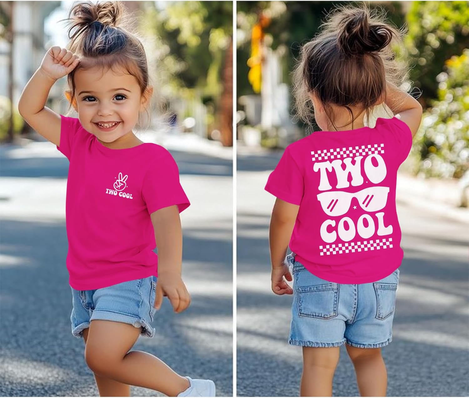 Two Cool Birthday Shirt 2nd Birthday Girl T-Shirt 2 Year Old Toddler Girls Second B-Day Party Short Sleeve Tops - Image 2