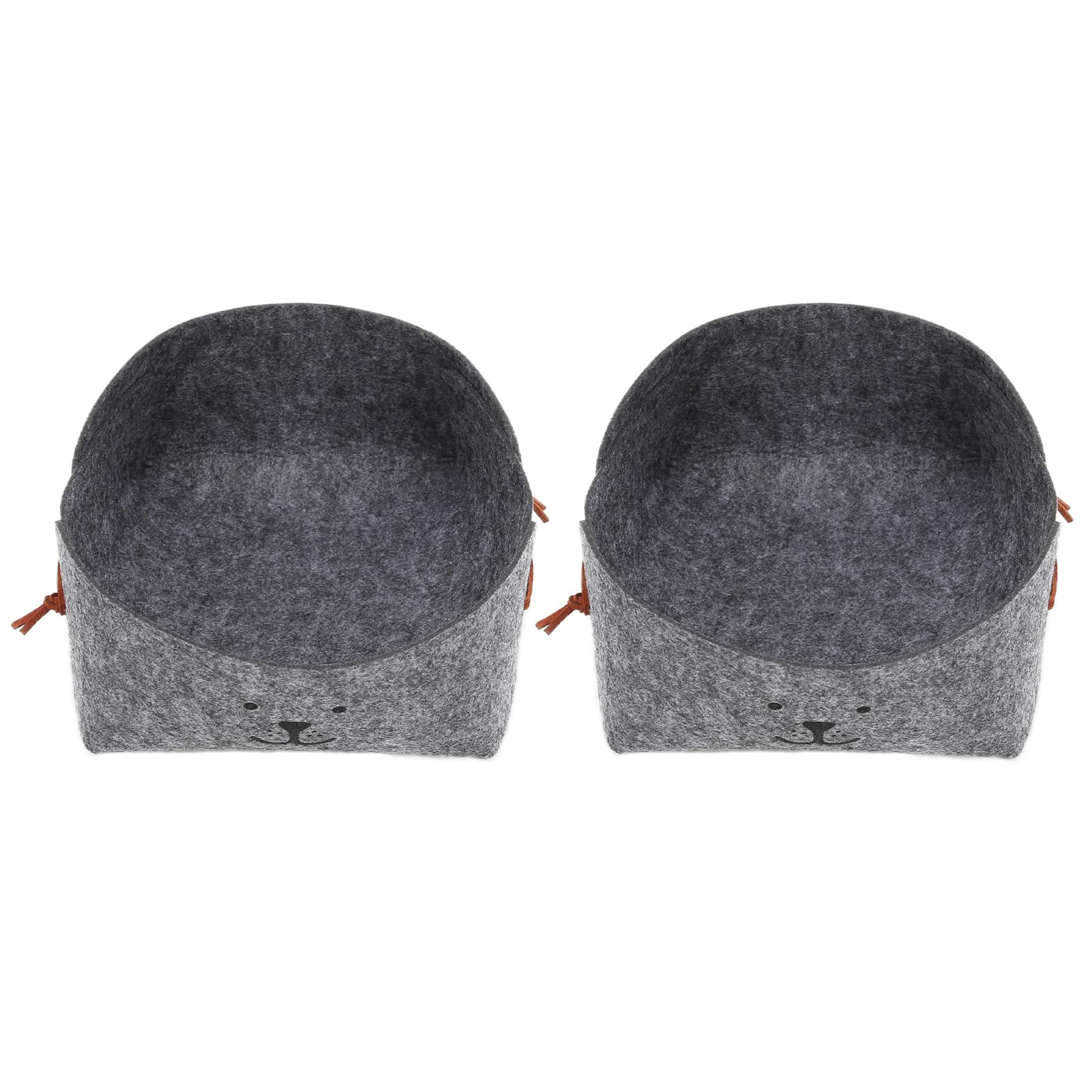 Felt Storage Box, Foldable Save Space Felt Organizing Basket 2pcs Lightweight for Office for Home for Jewelry