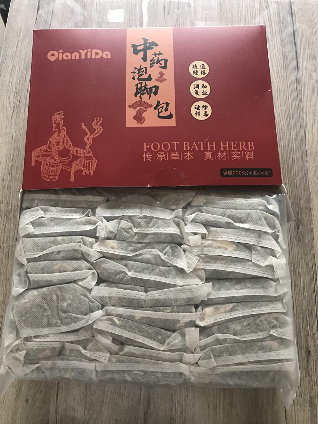 QianYiDa Foot Bath Herb, Foot Soak Herbal Chinese Medicine for Foot Reflexology Herbs 31oz 中药泡脚足浴包 真材实料 老姜 红花 艾草 益母草 900g