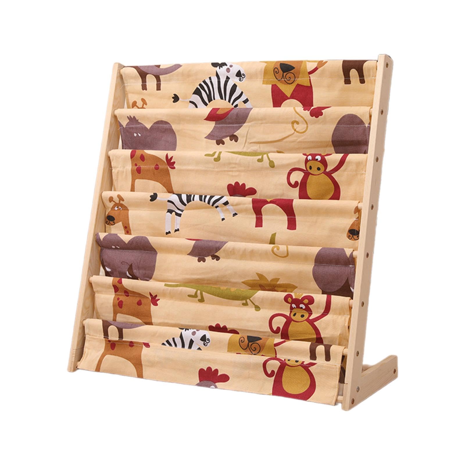 Libreria per bambini, organizer per libri illustrati per bambini, design con animali carini, 60 x 30 x 80 cm