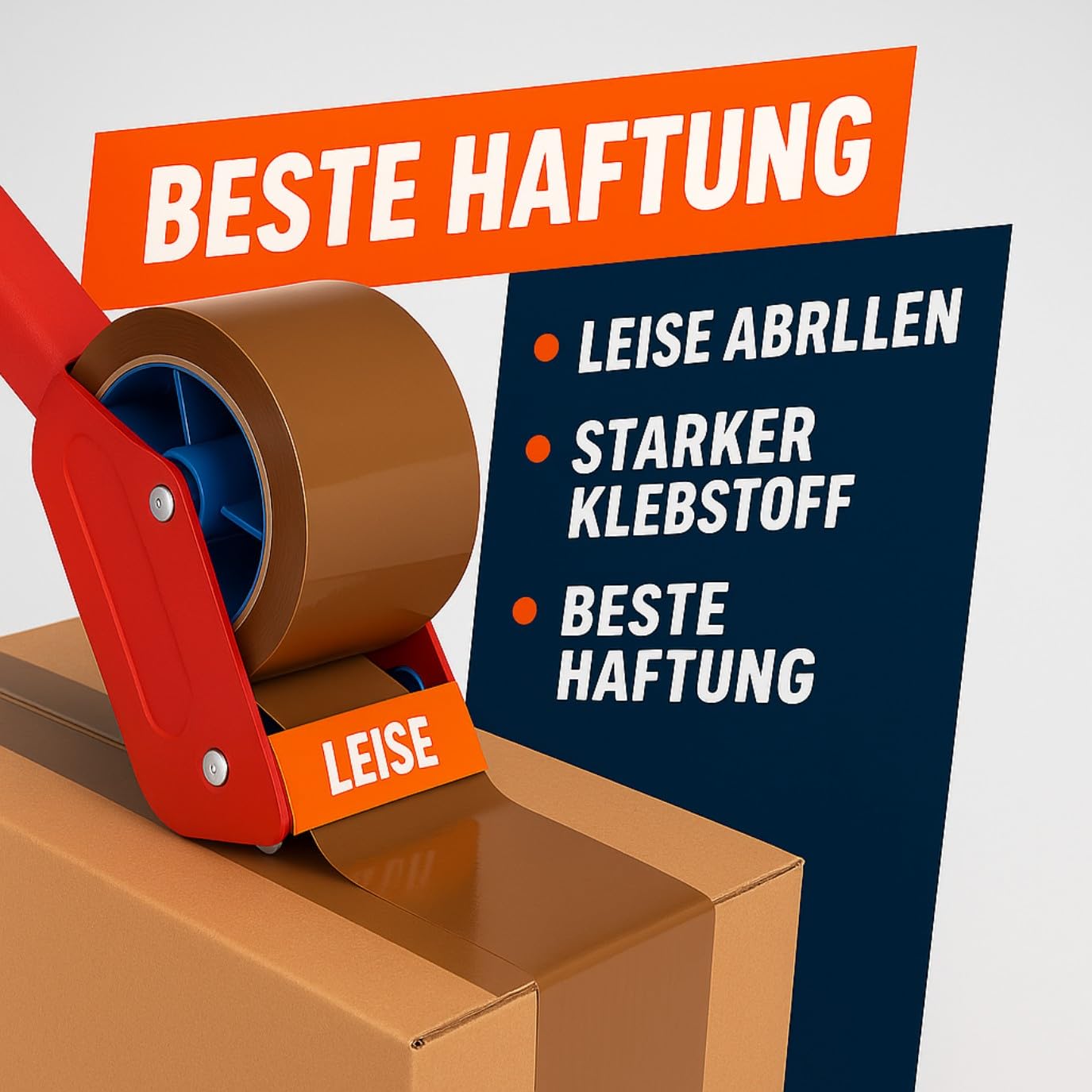 Toneco Klebeband - EXTRA STARK 56μ - LEISE ABROLLEND - Geruchlos & Geräuscharm - Paketband, Verpackungsband zum Verpacken von Paketen und Versandschachteln - BRAUN - 6 Rollen je 66 m (6) (36)