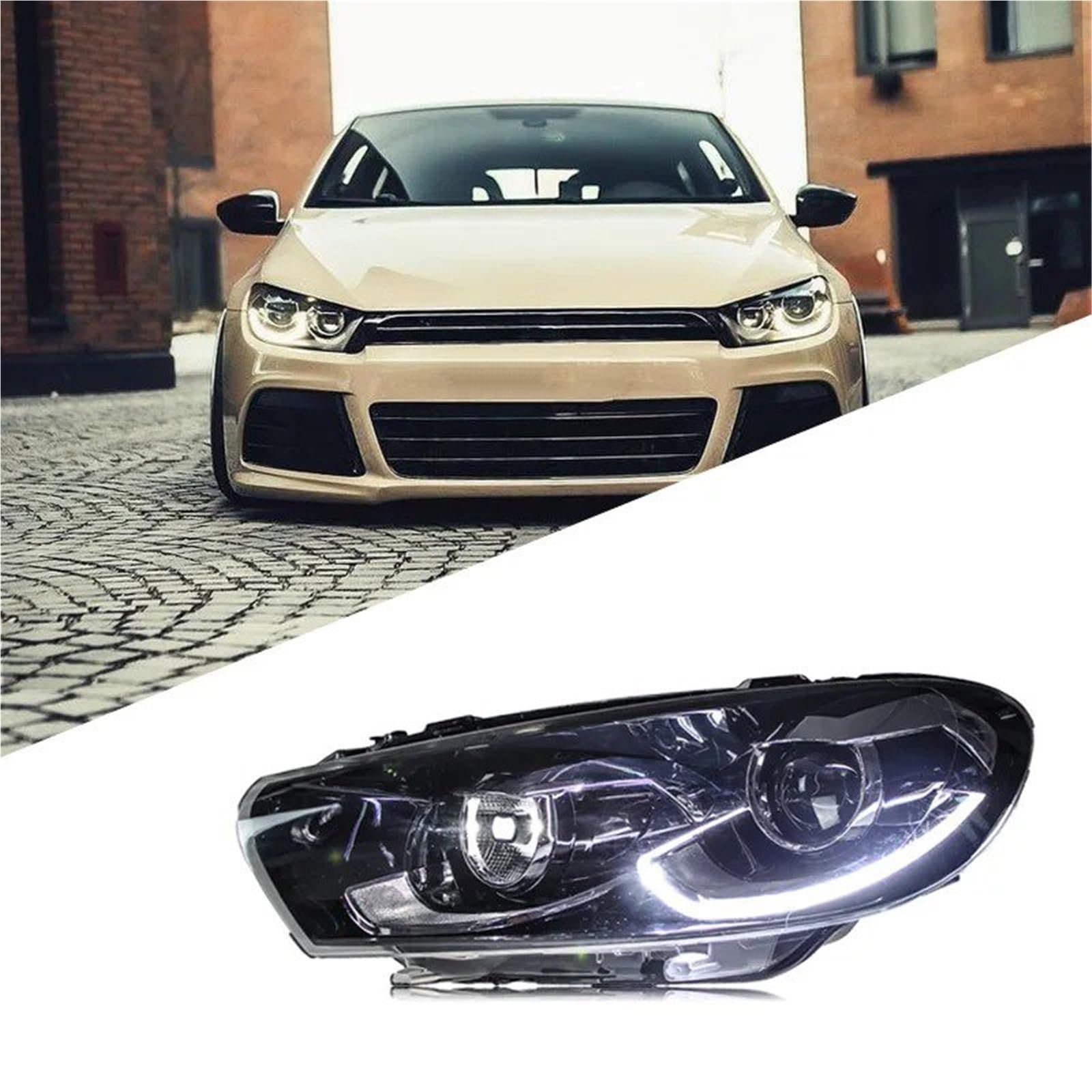 Para VW Para Scirocco 2009-2017 Conjuntos Faros LED Coche Faro Coche
