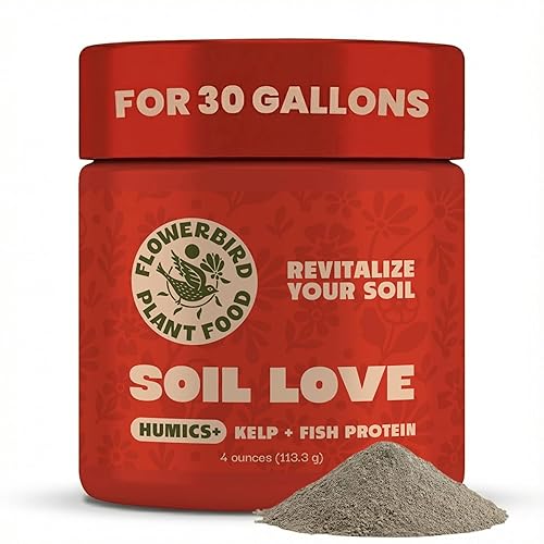 Flowerbird Soil Love - Alimento vegetal premium y fertilizante para plantas  Humics, algas prensadas en frío e hidrolizado de pescado  Enmienda