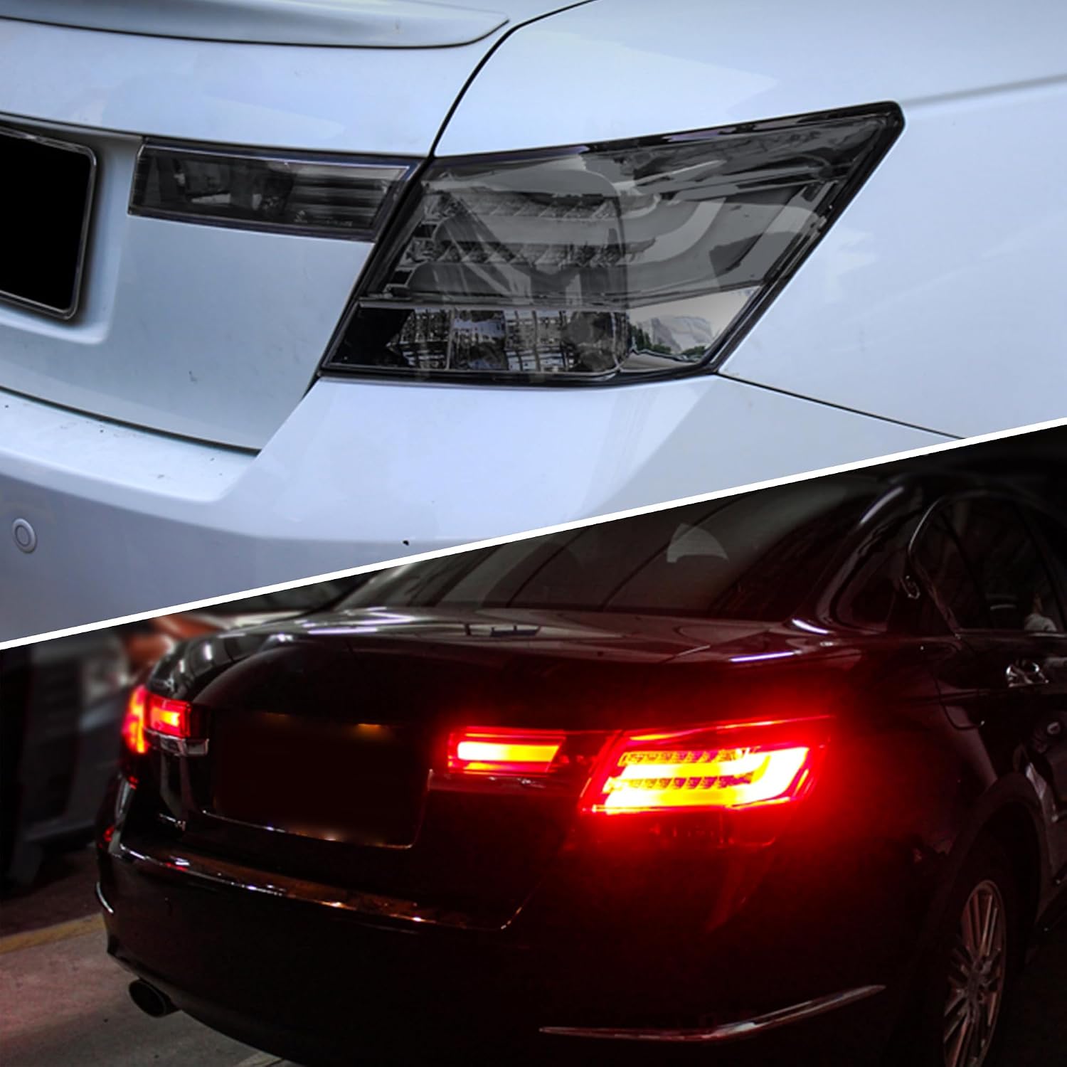 VLAND 4Pcs Tail lights Compatible with Honda Accord 2008-2012 Inspire 8th Gen for Sedan Only(NOT Fit EX/EXL/LX-P), Need Extra WY21W/ W21W Bulbs Smoke Lens