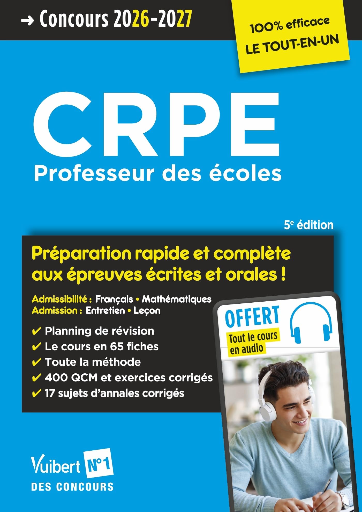 VUIBERT CRPE Guide - 100 % efficace Préparation rapide et complète aux épreuves écrites et orales (M1 et M2) + Cours en audio
