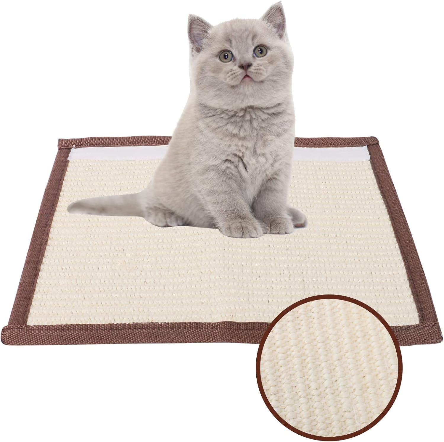 D KING D KING 15x12Inch Cat Scratcher Pad ,Natural Sisal Scratching Mat (Brown Sisal Mat) : Pet Supplies