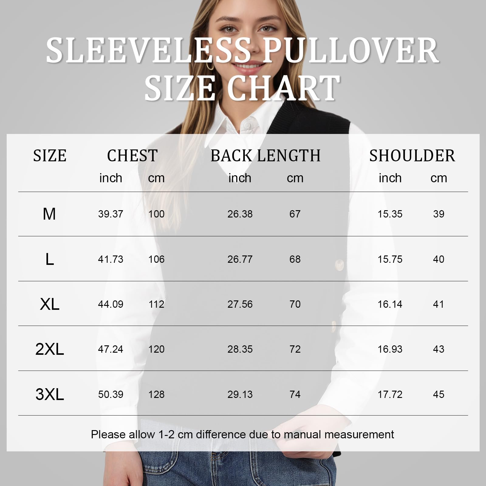Débardeur en tricot sans manches à col en V pour femme