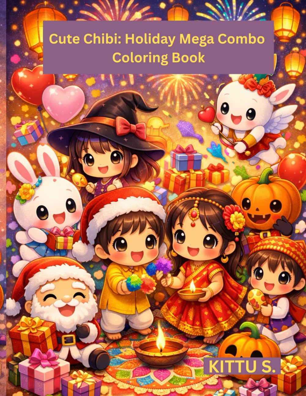 Cute Chibi: Holiday Mega Combo Coloring Book: Adorable Chibi Characters for Every Festival and Season (Cute Chibi Cozy Coloring Book)