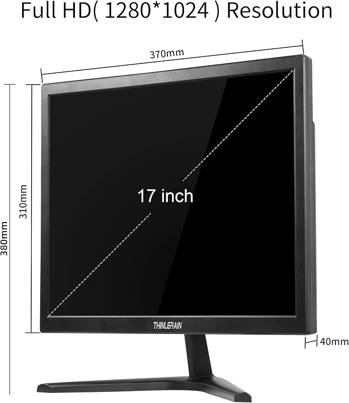 Thinlerain 17 Inch LED Monitor 1280x1024 VGA HDMI Beépített Hangszóróval