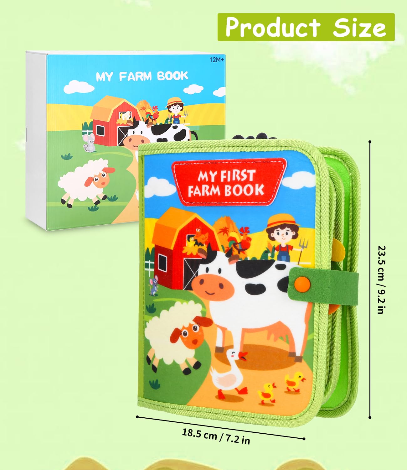 Busy Board Montessori Libro Interattivo 1 Anno, Quiet Book Sensoriale Educativo, Feltro Valigetta Giochi Montessori Didattici per Bambini di 1 2 3 Anni, Regali per Bambino e Bambina