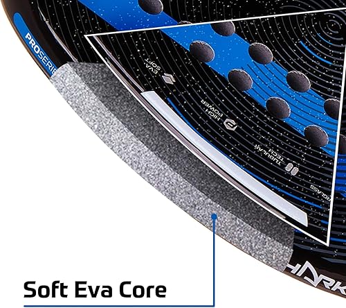 Miniatura 4 de Shark On Court - Raqueta profesional de tenis de playa  Marco de carbono, cara de fibra de vidrio, grosor de 0.866 in  Nivel intermedio  Giro,