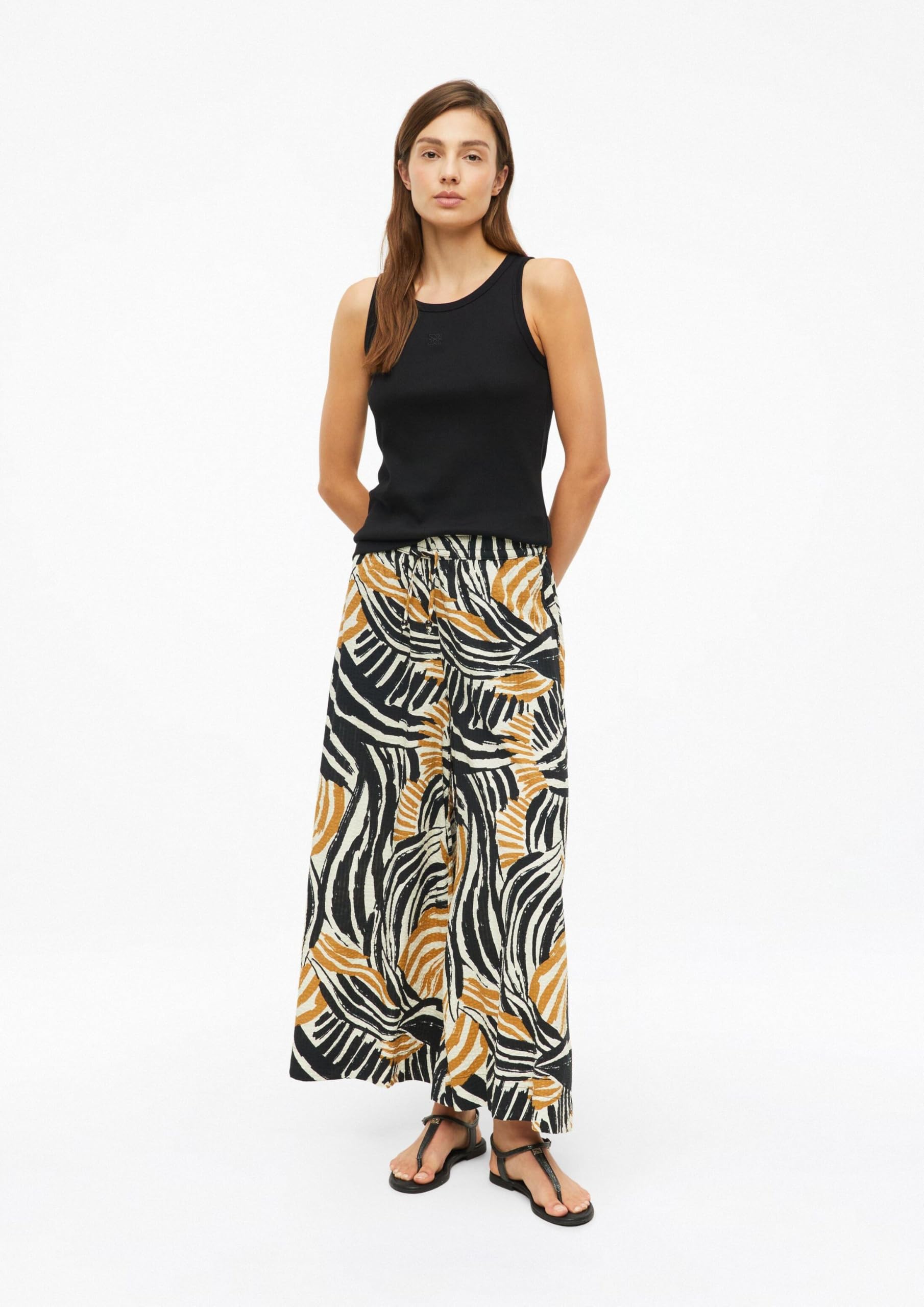 s.Oliver Wide-Leg-Hose aus gecrêptem Viskosemix