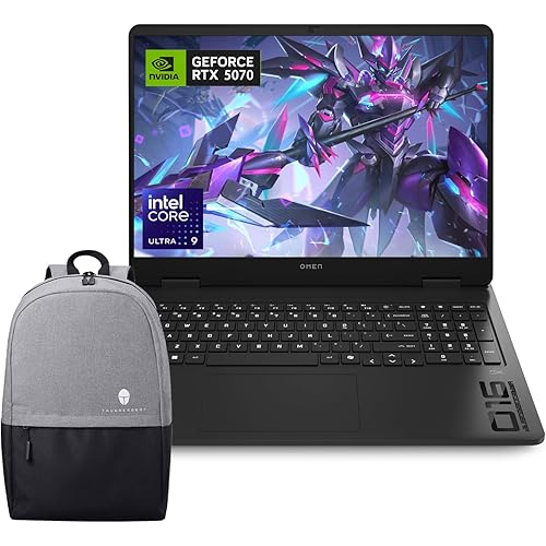 HP OMEN 16 Ultra Slim RTX 5070 Pro Gaming Laptop, 16" WQXGA 240Hz, Intel Ultra 9 285H(Beats Intel i9-14900), NVIDIA RTX 5070, 32GB DDR5 RAM, 1TB SSD, Bundle with Thunderobot 17.3 Gen 4 Backpack