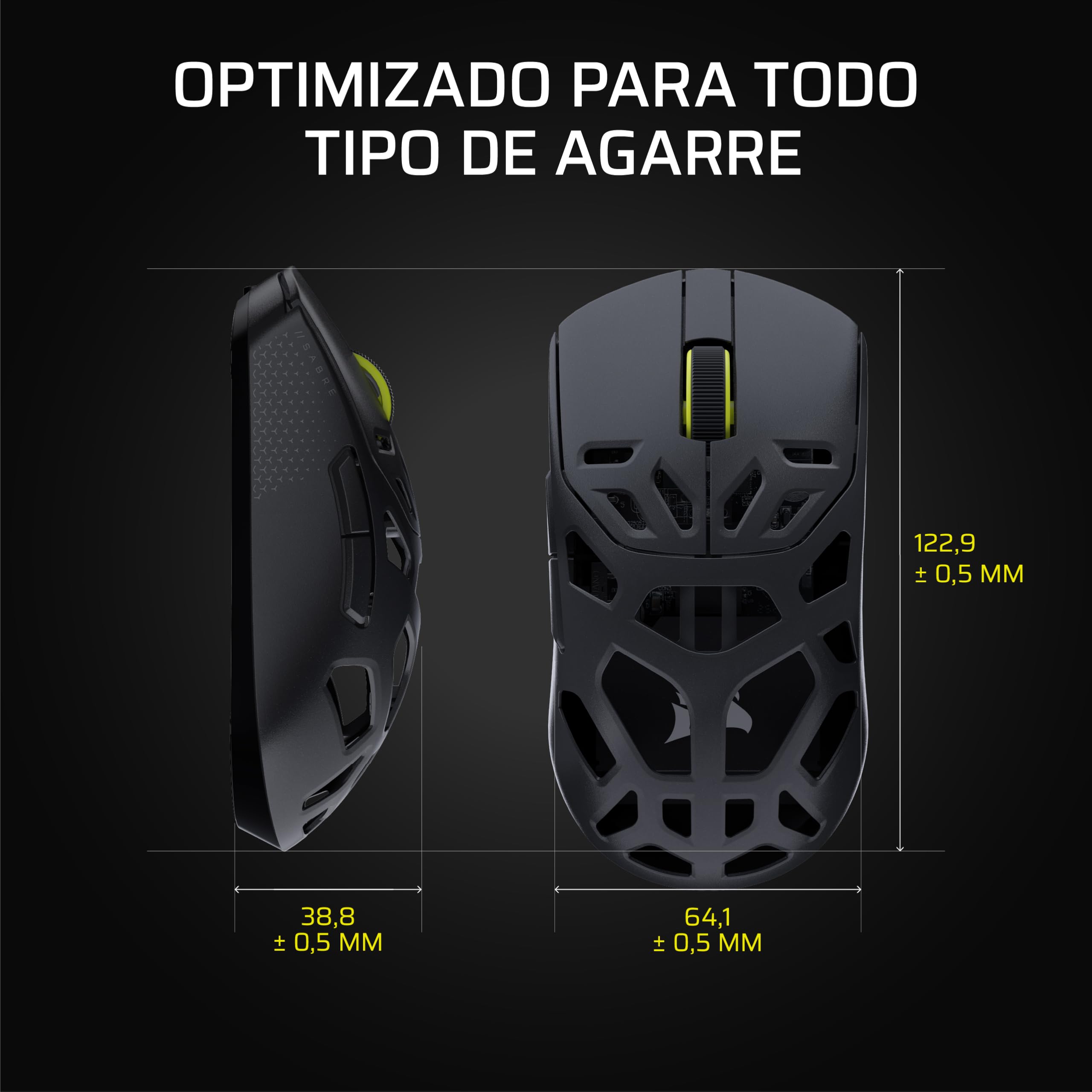 Corsair Sabre v2 Pro Wireless MG FPS Ratón para Juegos – Negro | Sensor MARKSMAN S de 33 000 ppp, Sondeo Avanzado de 8.000 Hz, Magnesio Duradero, Ligero, Batería de Hasta 120 Horas